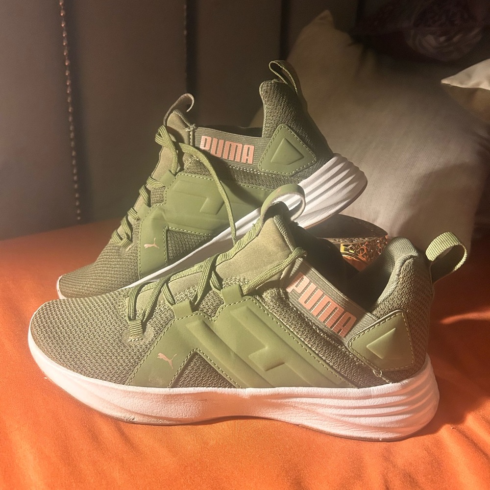 Olive Green PUMA Running Shoes